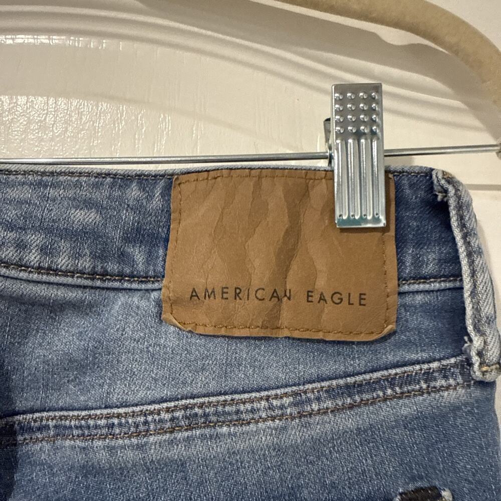 American Eagle Airflex 360 Patched Athletic Skinny Fit Jeans Size 30 X 30 Mens - Picture 7 of 12